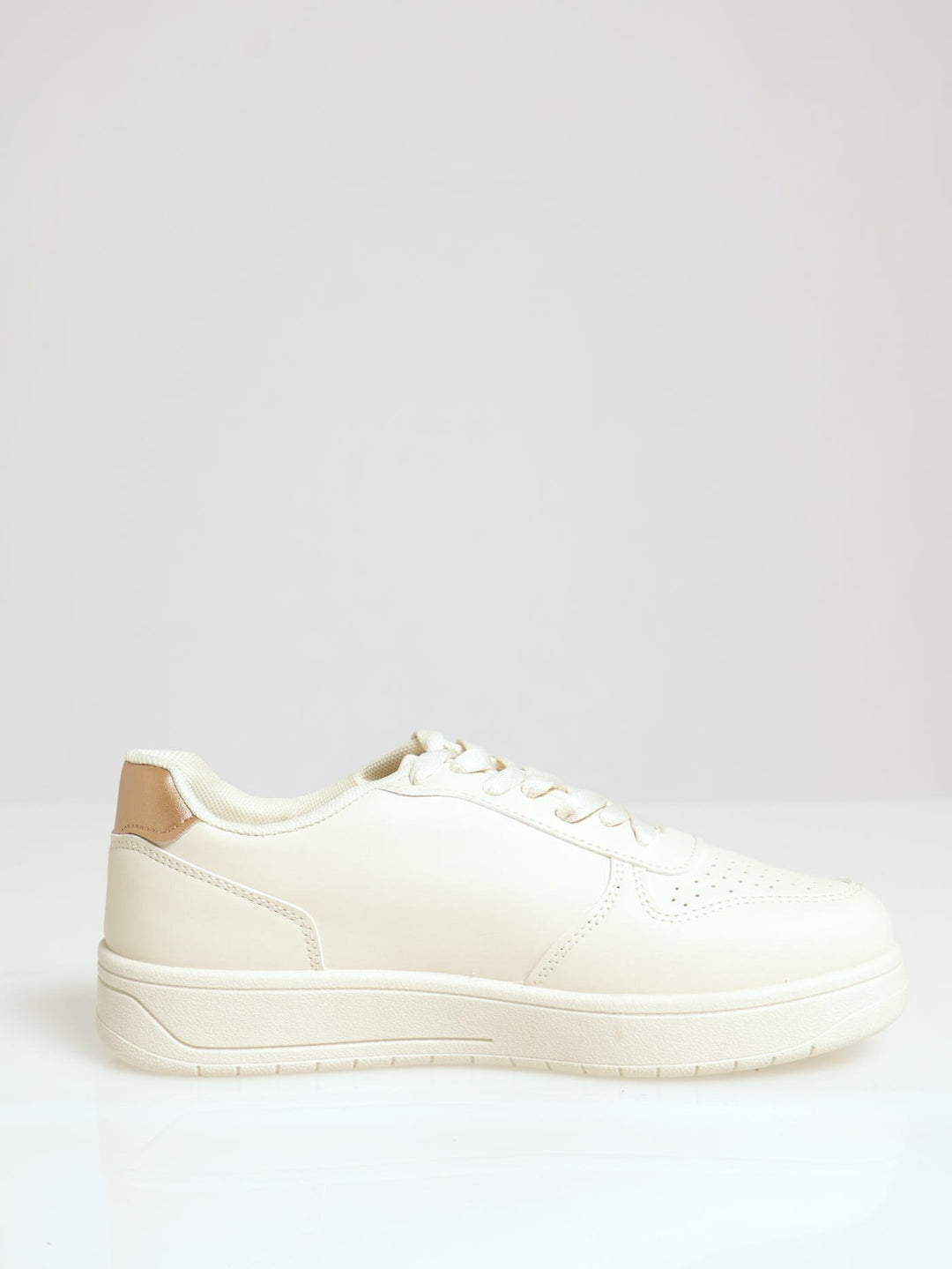 Gold Trim Skater Sneaker - White