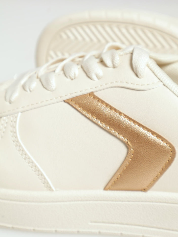 Gold Trim Skater Sneaker - White