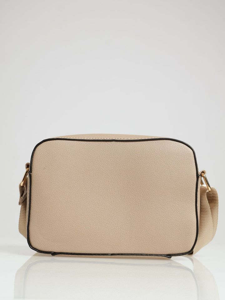 Silver Zip X-Body Camera Bag - Taupe