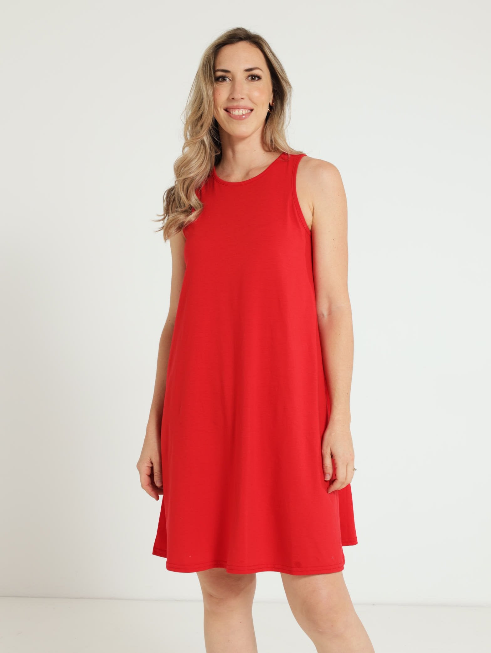 Cutaway Knit Aline Dress - Red – Edgars