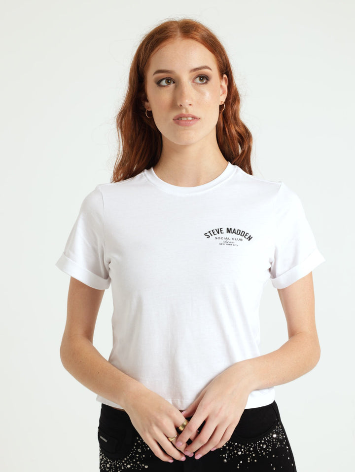 Pamala Basic Logo Tee - White