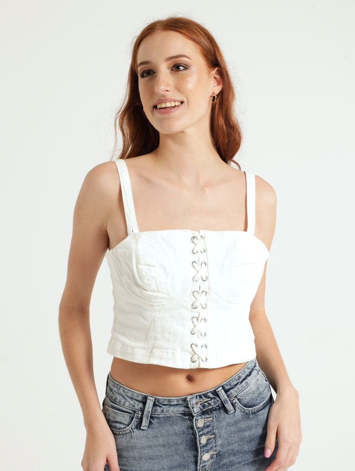 Cecila Bustier Top - White