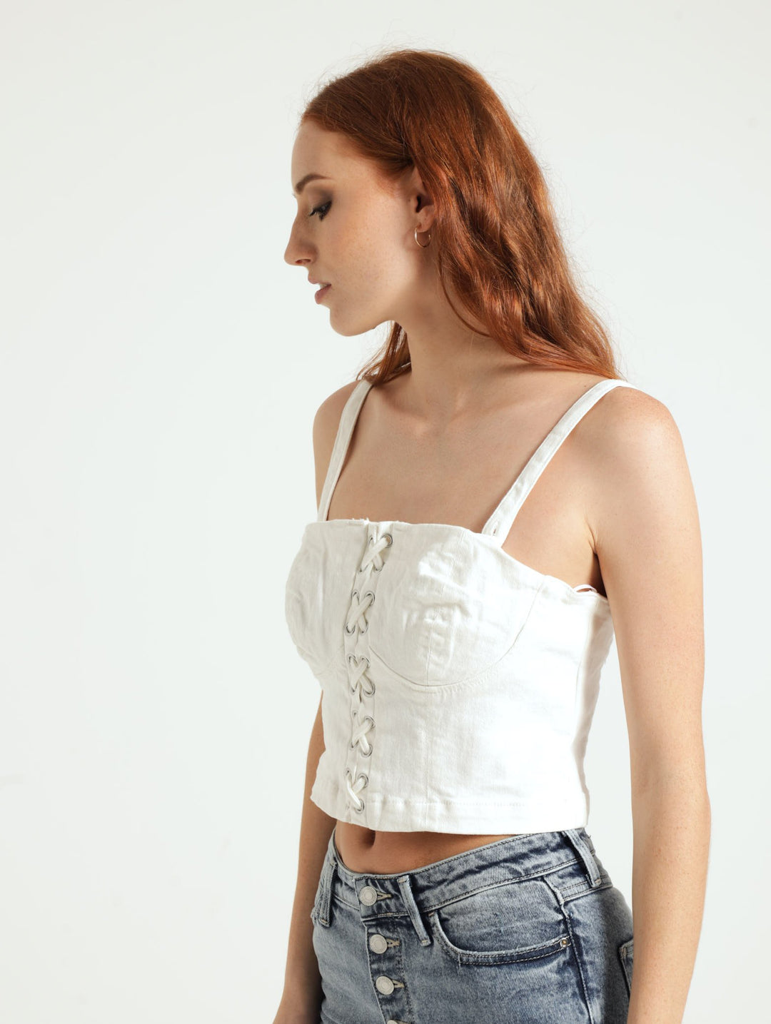 Cecila Bustier Top - White