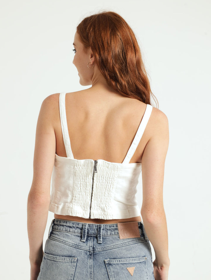 Cecila Bustier Top - White