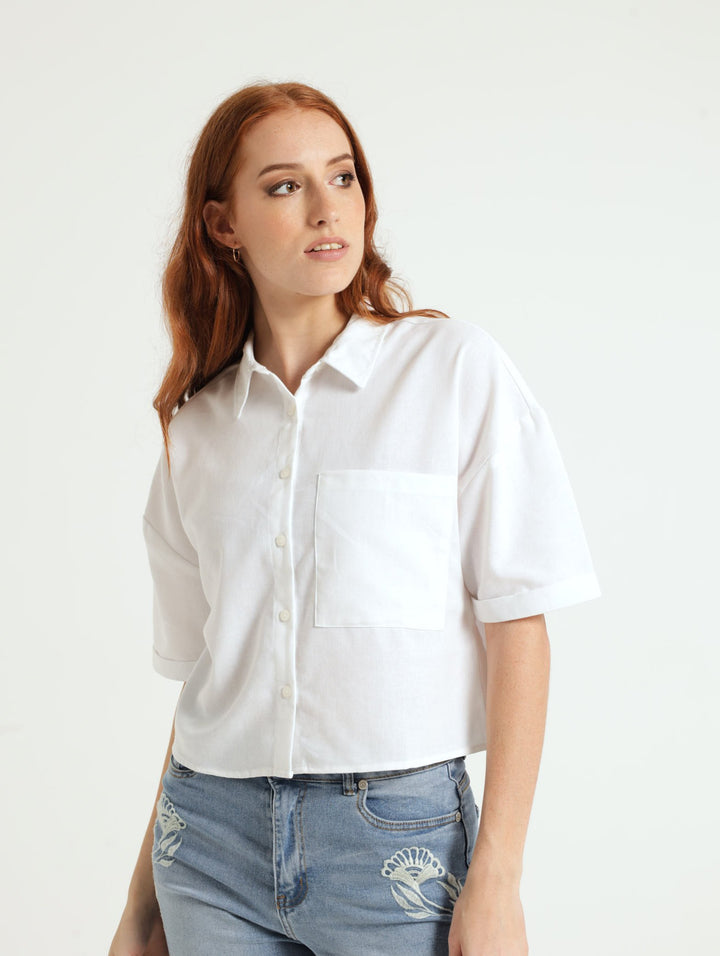 1 Pockey Boxy Shirt - White