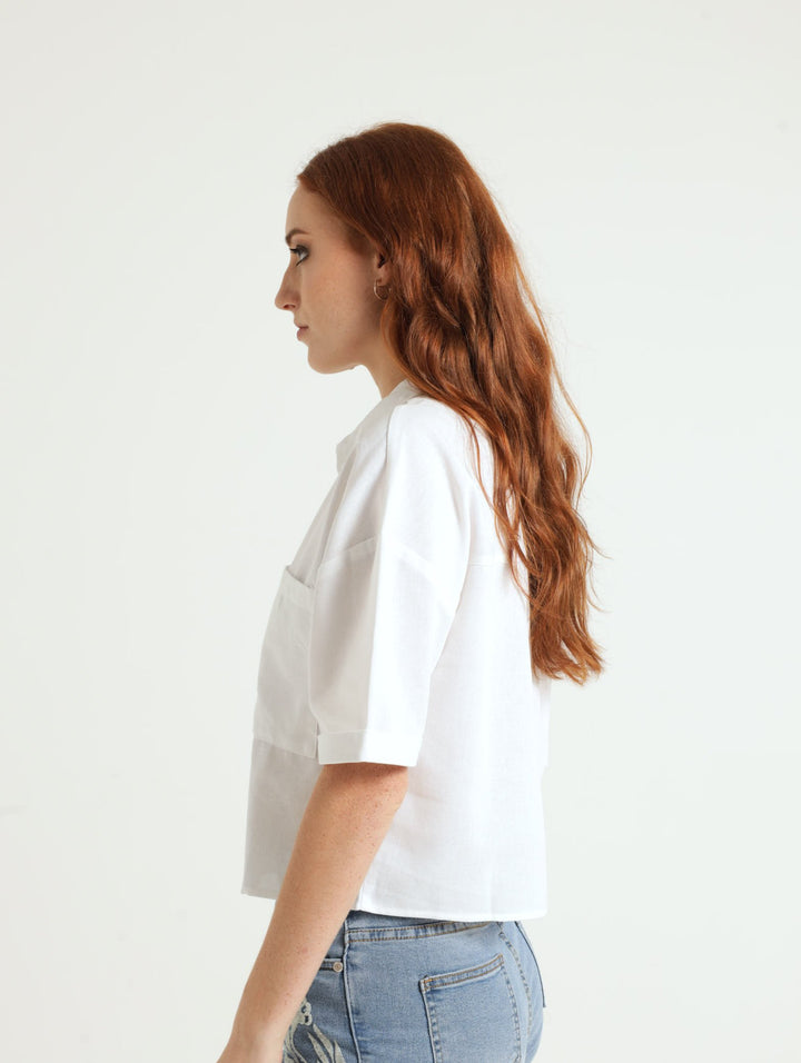 1 Pockey Boxy Shirt - White
