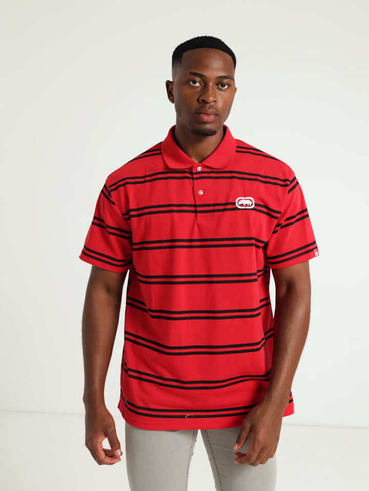 Stripe Embossed Golfer - Red