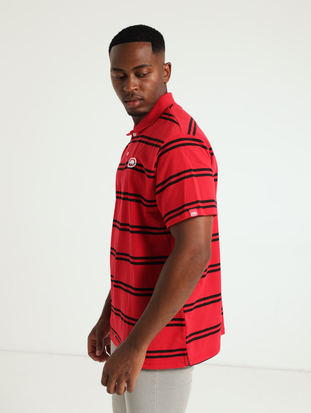 Stripe Embossed Golfer - Red