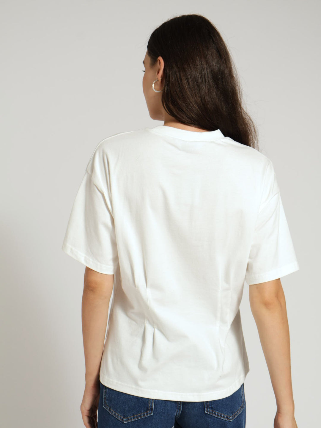 Pintuck Boxy Tee - Milk