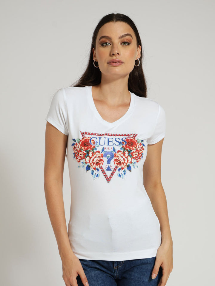 Roses Triangle Tee - White