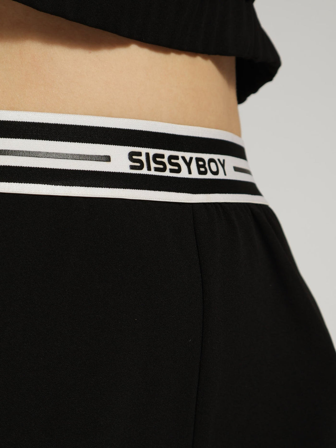 Tracksuit Pants With Branded Waistband - Black