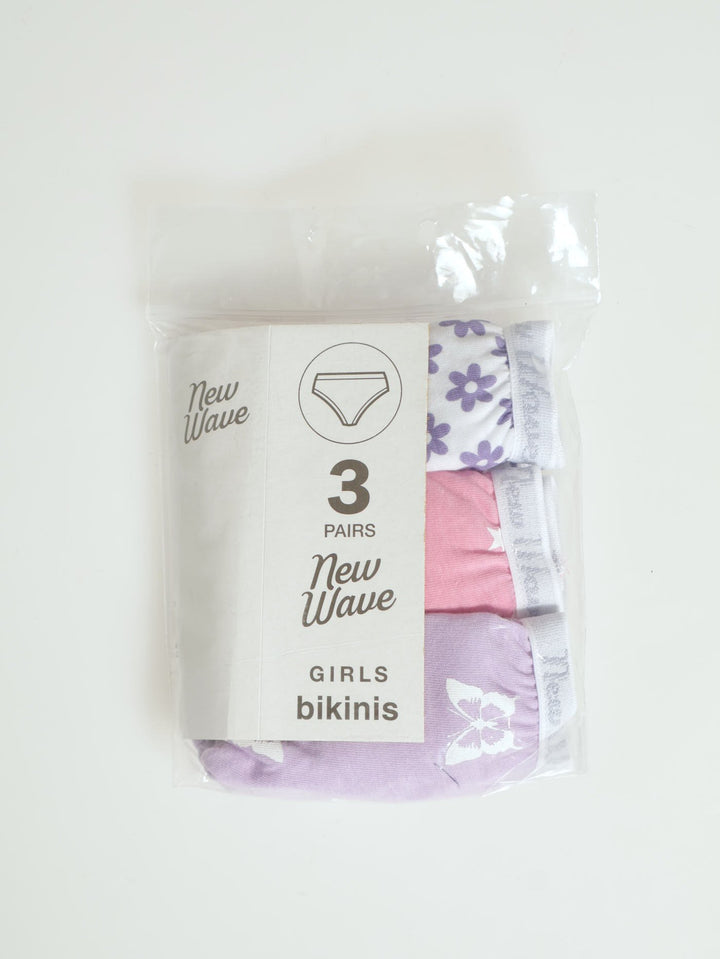 Girls 3 Pack Daisy Butterflies Stars Panties