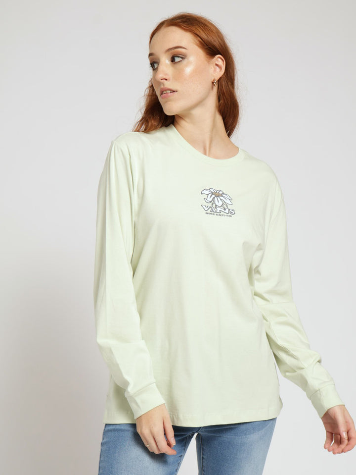 Long Sleeve Inside Out Bff Top - Aqua