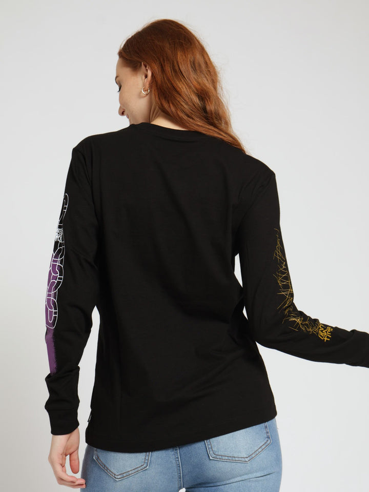 Long Sleeve Password Bff Top - Black