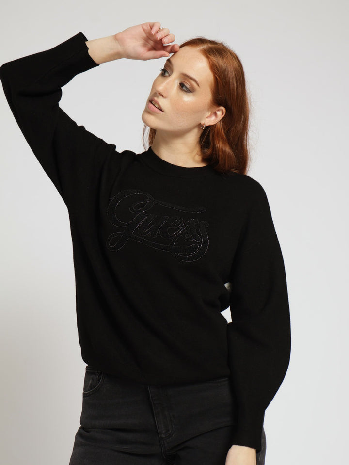 Long Sleeve Jolie Logo Sweater - Jet Black