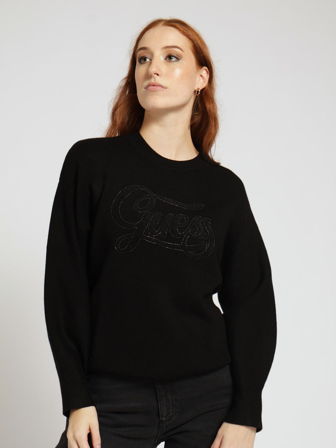 Long Sleeve Jolie Logo Sweater - Jet Black