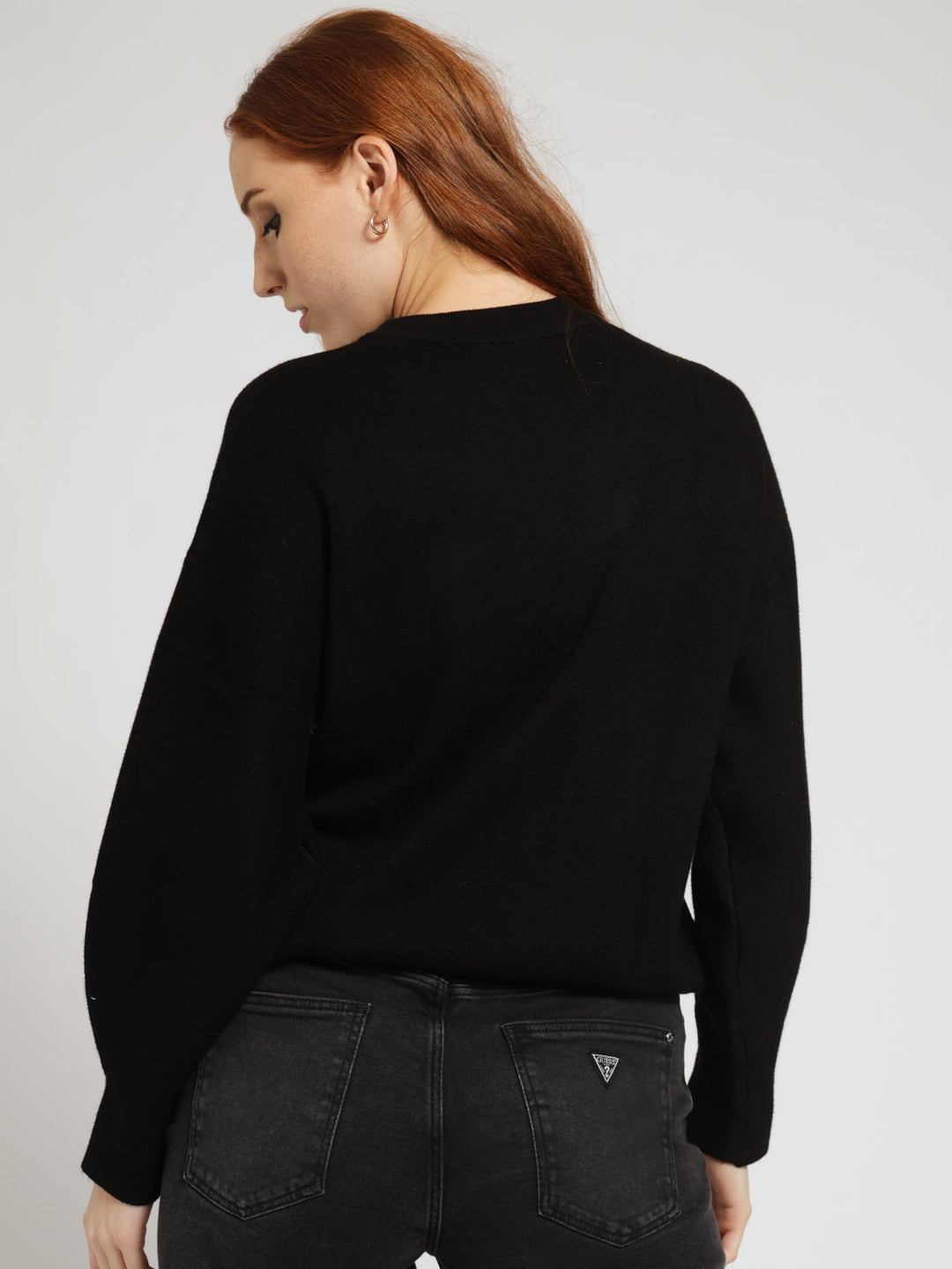 Long Sleeve Jolie Logo Sweater - Jet Black