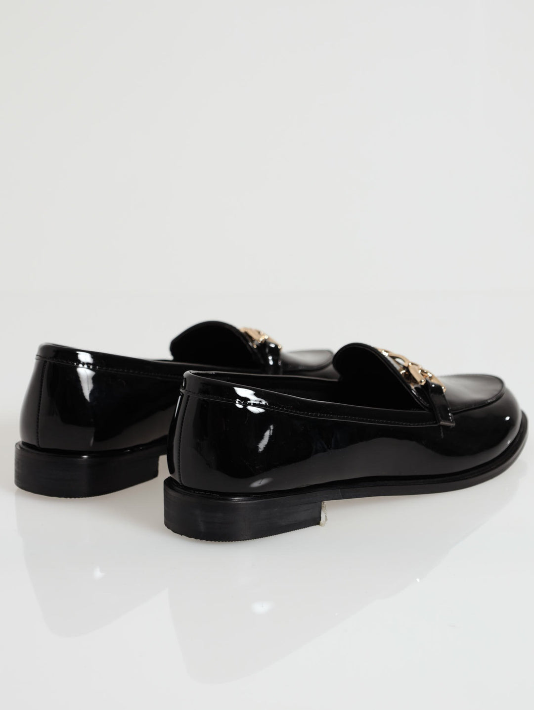 Smart Loafer With Chunky Metal Bar - Black