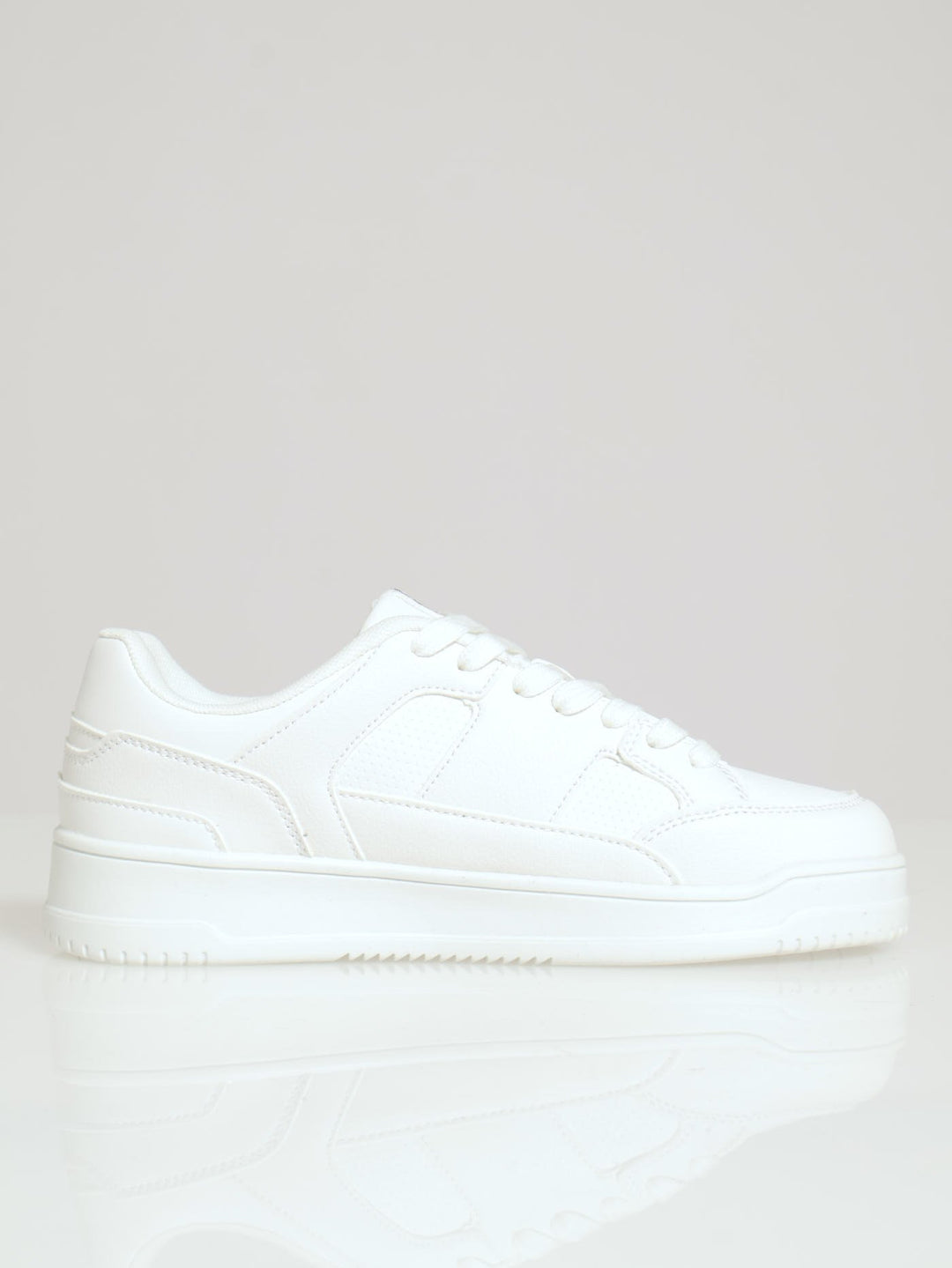 Gemma Platform Panelled Sneaker - White/Grey