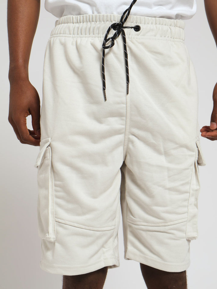 Cargo Fleece Shorts - Cream