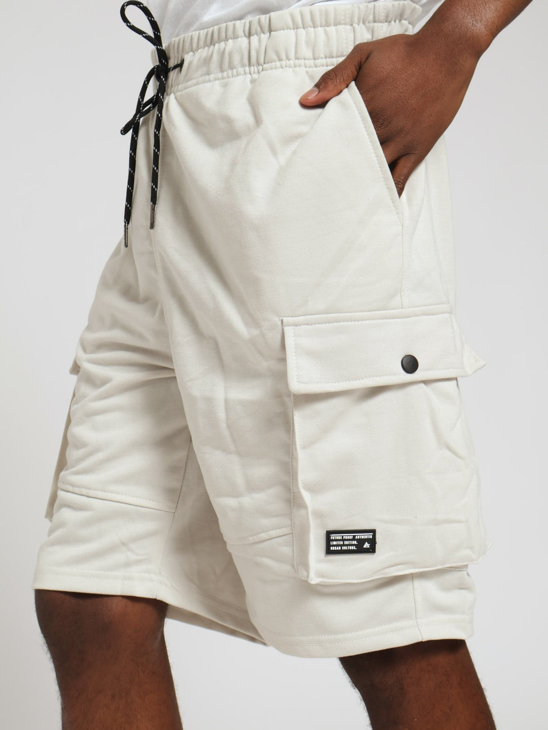 Cargo Fleece Shorts - Cream