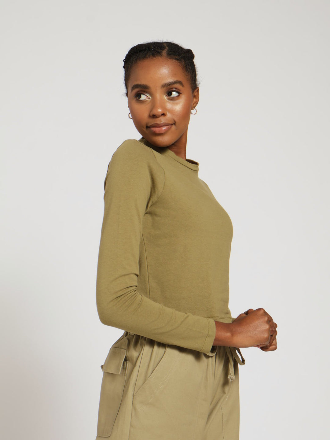 Long Sleeve Basic Top - Fatigue