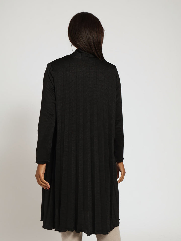 Pleated Open Throw Jacket - Black