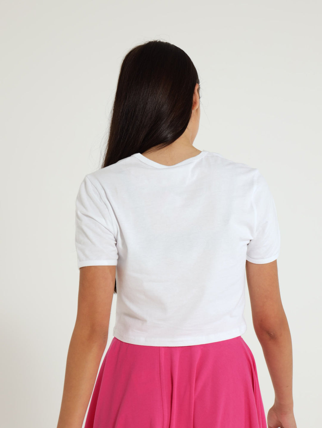 Girls Ringer Tee - White