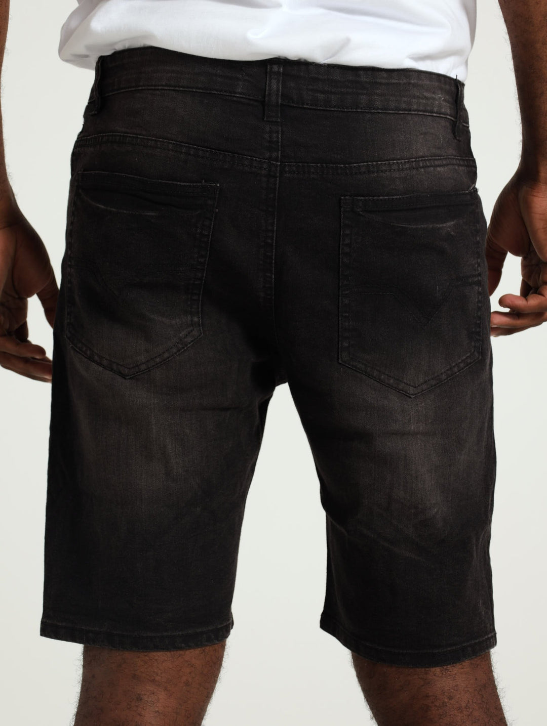 Rip & Repair Denim Shorts - Black