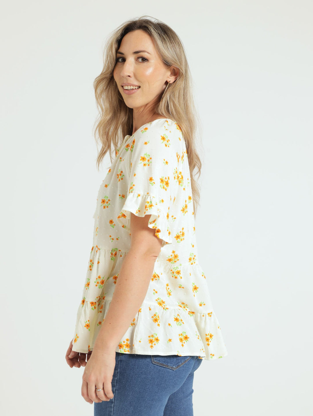 3/4 Sleeve Country Blouse - Floral