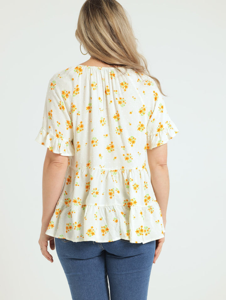 3/4 Sleeve Country Blouse - Floral