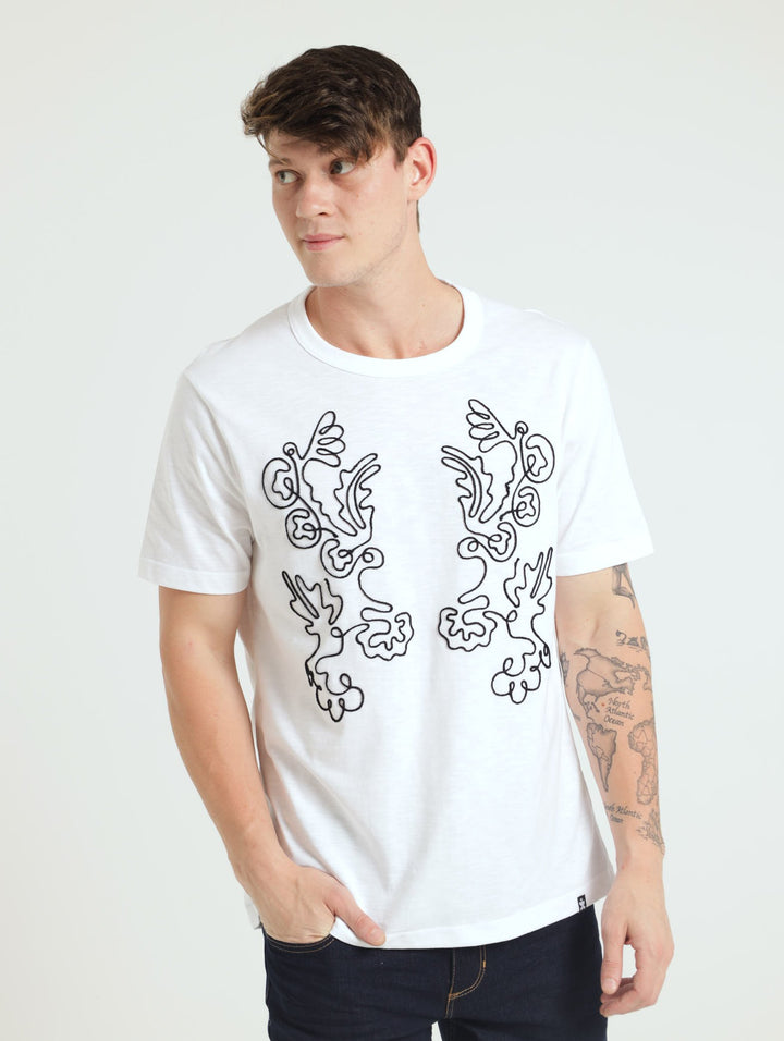 Cording Crew Tee - Bone