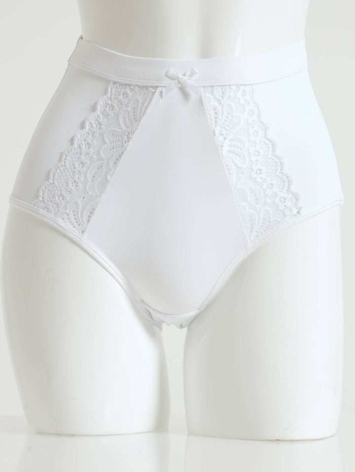 2 Pack Lace Brief Panties - Beige/White