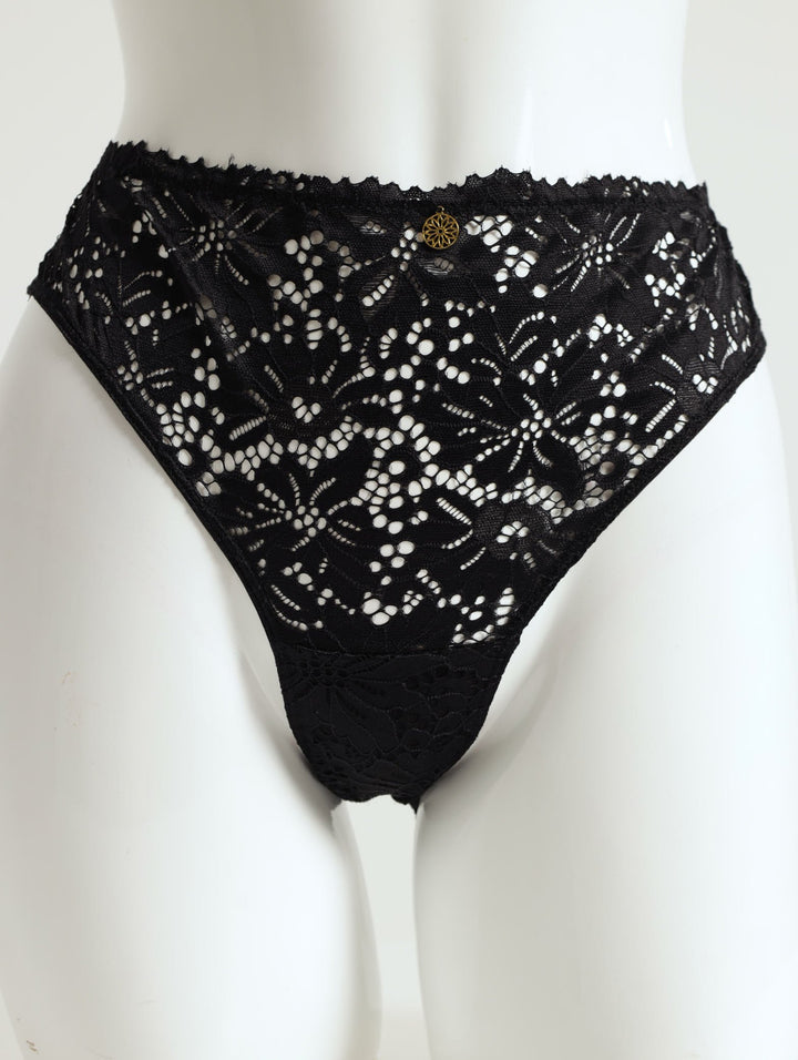 Lace Brazilian Panty - Black