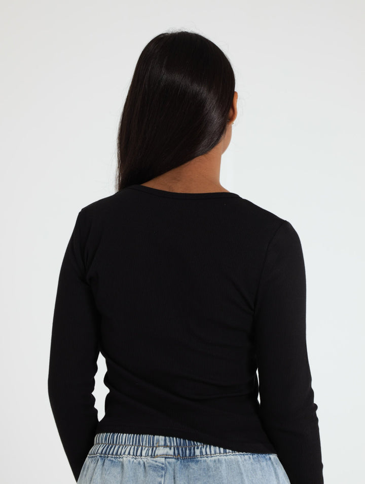 Ribbed Tee - Black