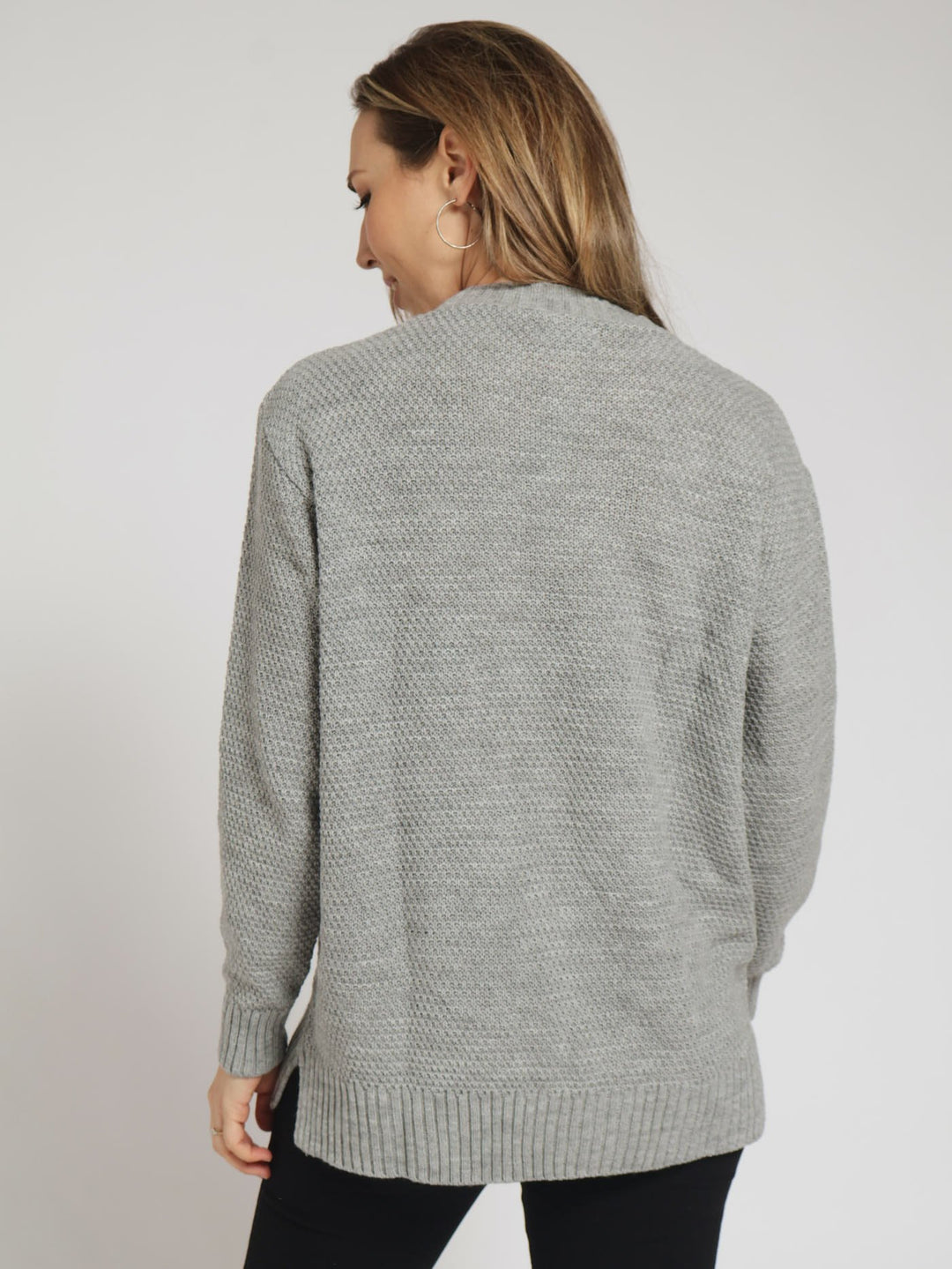 Cable Knit Pullover - Grey