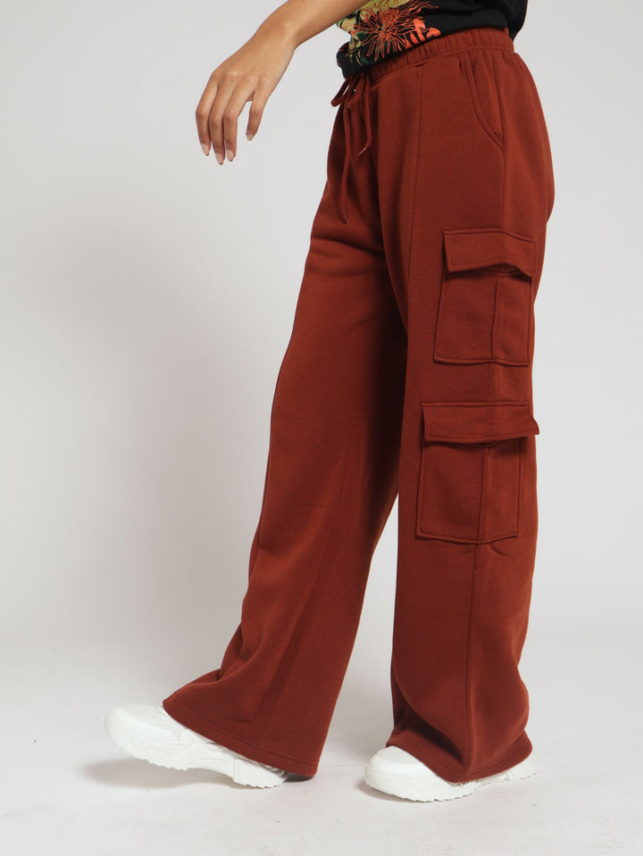 4 Pocket Open Hem Pants - Rust