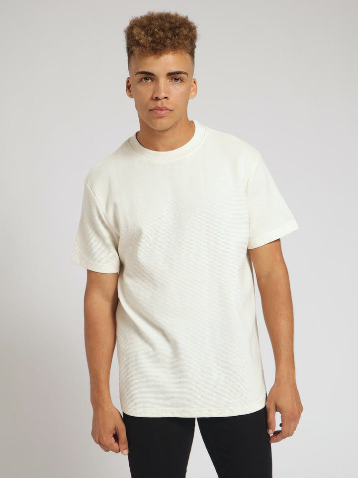 Ottoman Knit Crew Tee - Off White