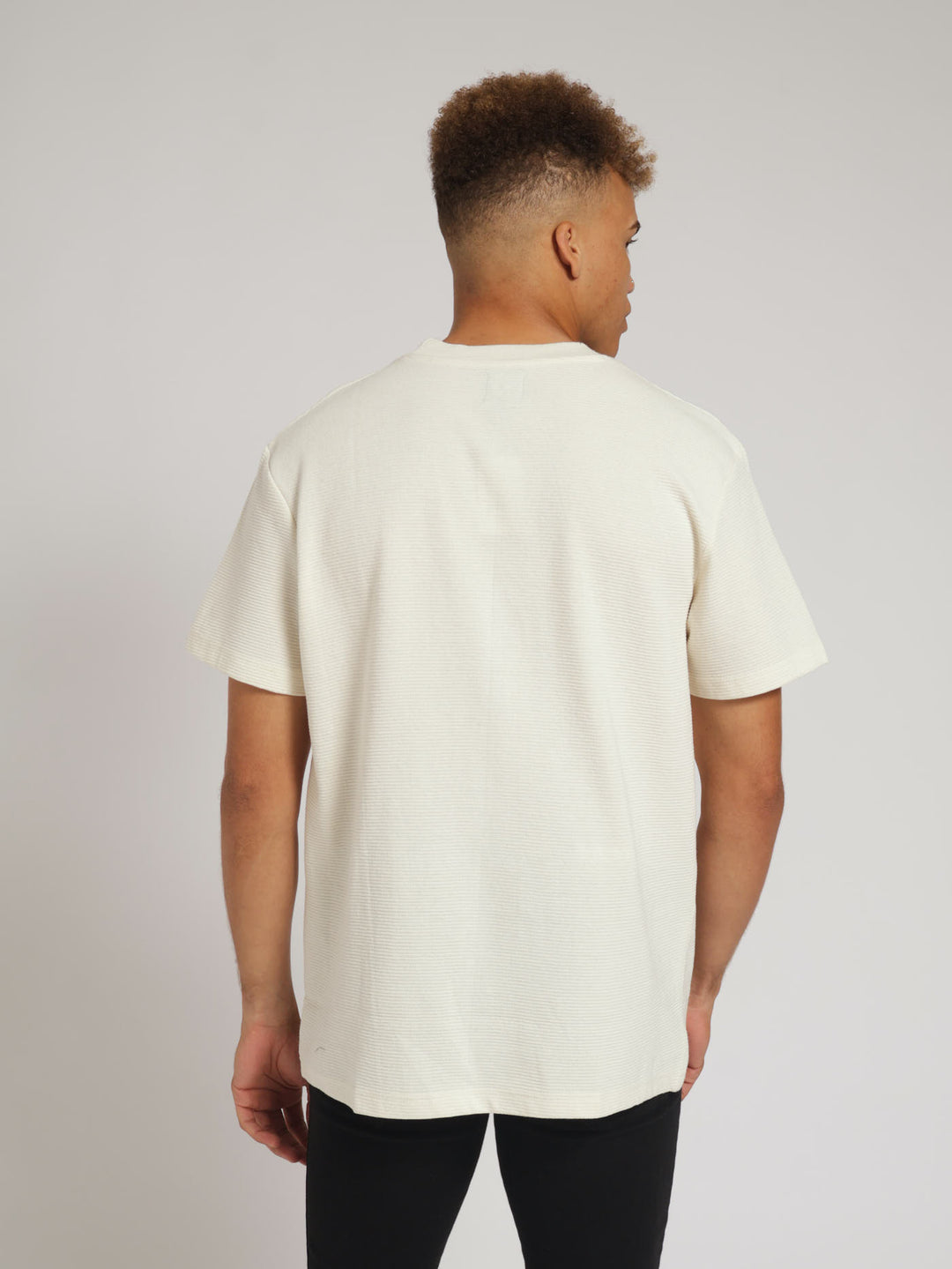 Ottoman Knit Crew Tee - Off White