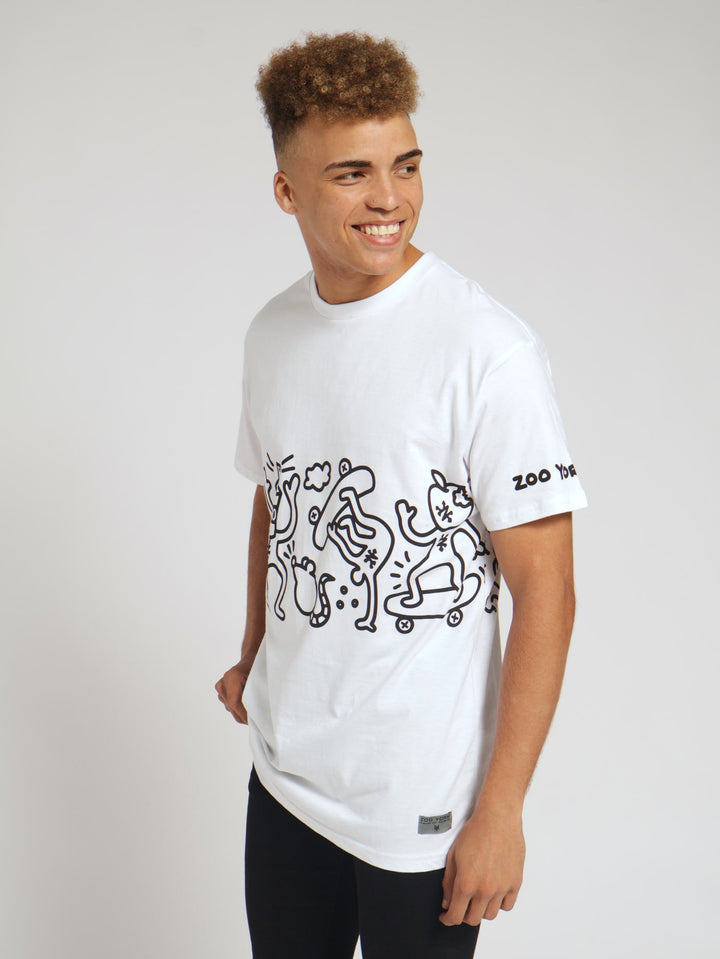 Front & Back Print Tee - White