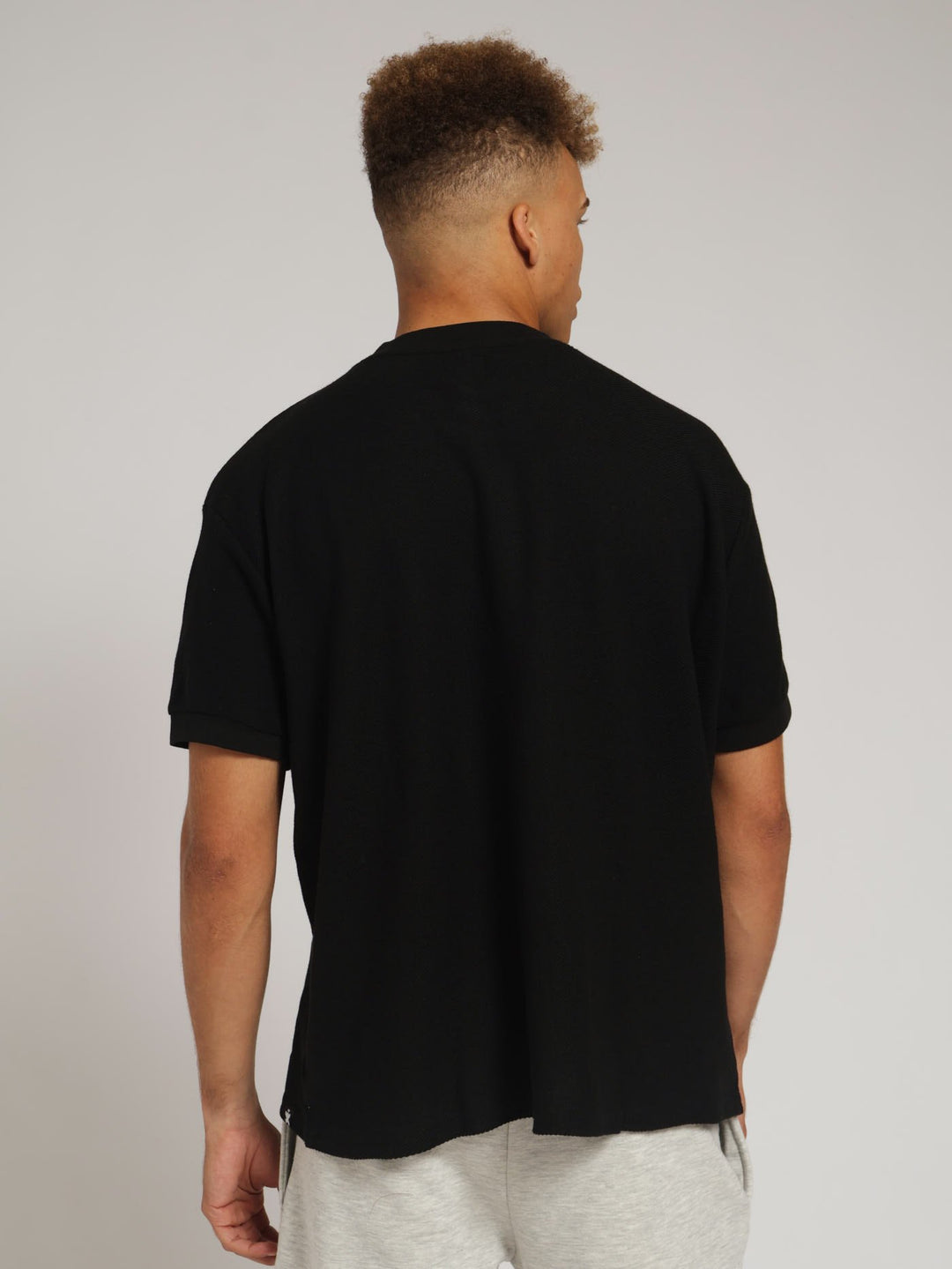 Twill Knit Crew Tee - Black