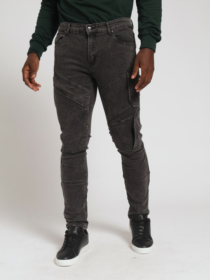 Skyler Cargo Denim Jean - Charcoal