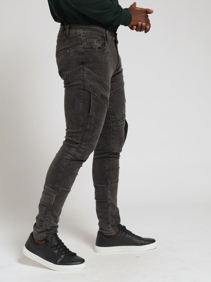 Skyler Cargo Denim Jean - Charcoal