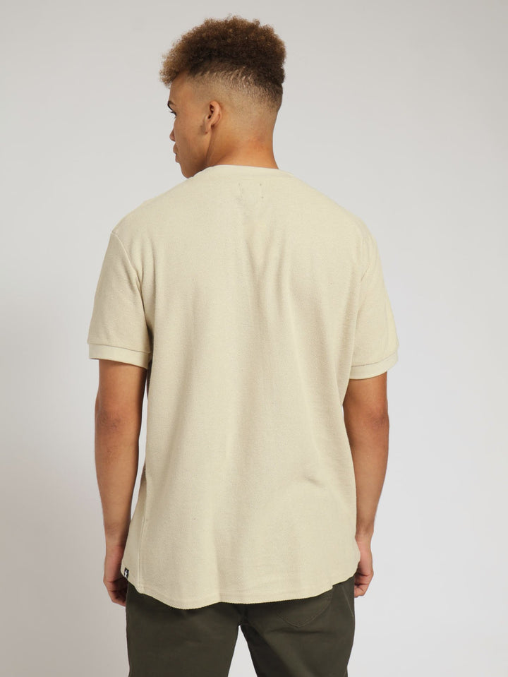 Twill Knit Crew Tee - Light Stone