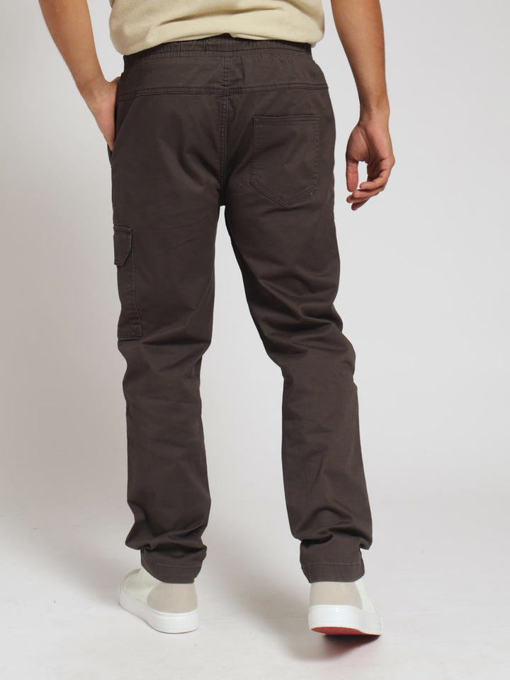 Stretch Twill Tappered Side Cargo Pants - Charcoal