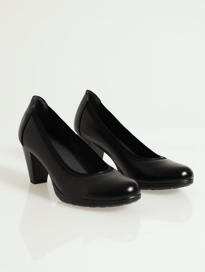 Ladies Plain Morden Court Shoe - Black