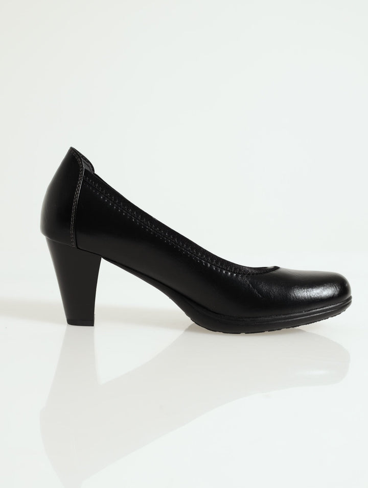 Ladies Plain Morden Court Shoe - Black