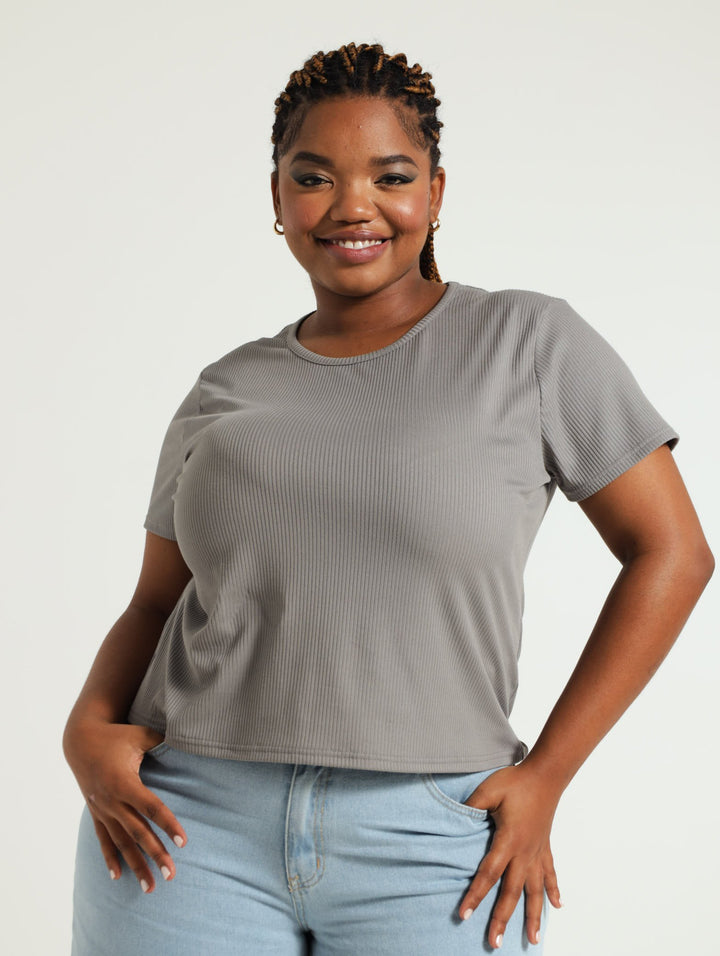 Cropped Tee - Grey