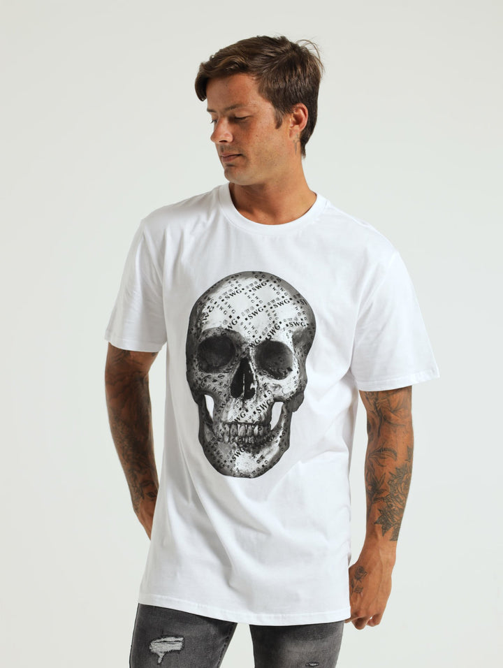 Skull Print Tee - White