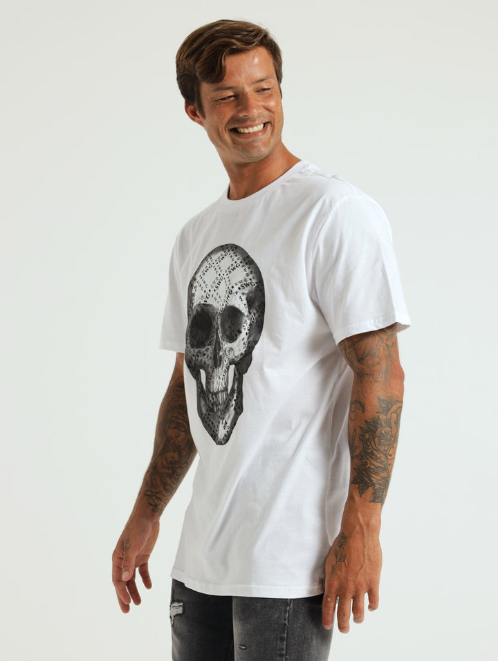 Skull Print Tee - White